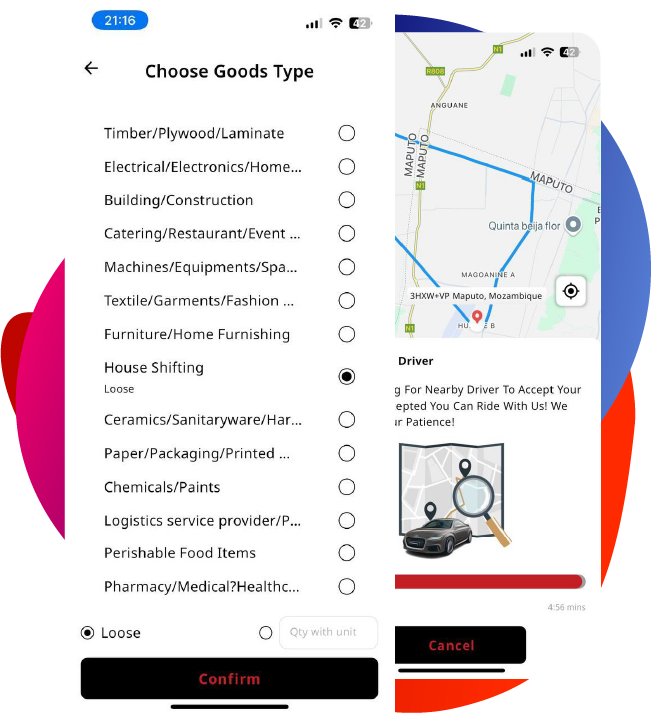 Tela do aplicativo TruckFreight Easy